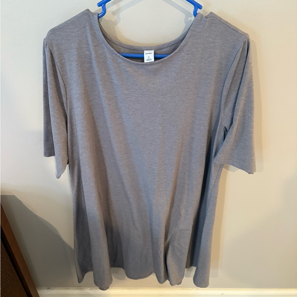 Casual Gray Women's T-Shirt Dress